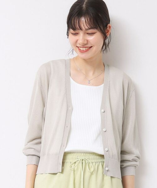 Dessin / デッサン カーディガン・ボレロ | 【UVカット・洗える】パール調ボタンシアーカーディガン | 詳細1