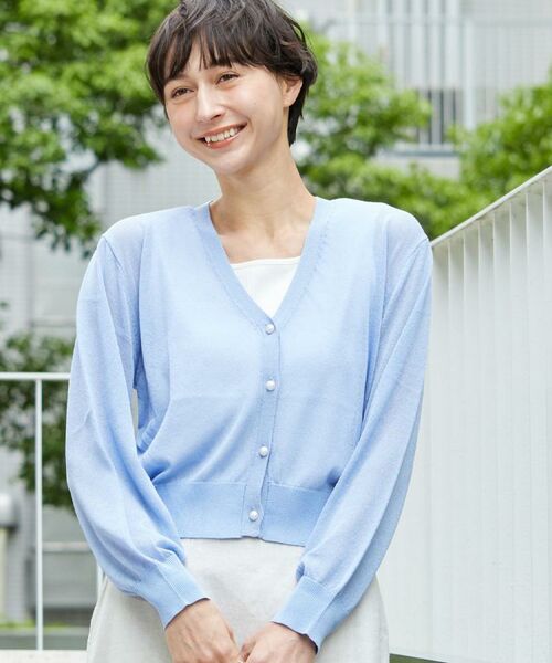 Dessin / デッサン カーディガン・ボレロ | 【UVカット・洗える】パール調ボタンシアーカーディガン | 詳細13