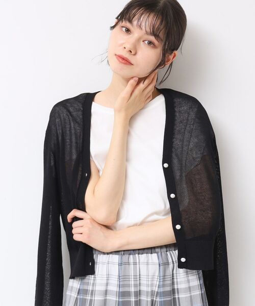 Dessin / デッサン カーディガン・ボレロ | 【UVカット・洗える】パール調ボタンシアーカーディガン | 詳細5