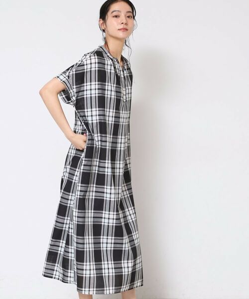 Dessin / デッサン ロング・マキシ丈ワンピース | 【洗える】映えチェック柄スキッパ―ワンピース | 詳細1