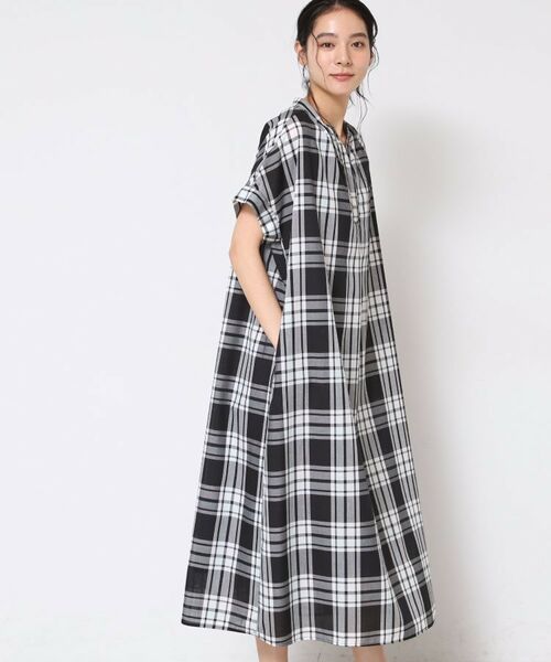 Dessin / デッサン ロング・マキシ丈ワンピース | 【洗える】映えチェック柄スキッパ―ワンピース | 詳細2