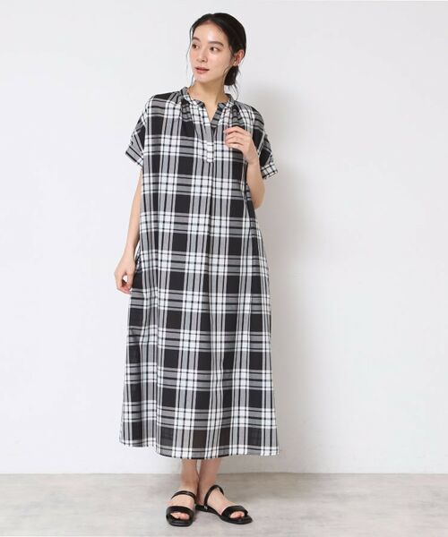 Dessin / デッサン ロング・マキシ丈ワンピース | 【洗える】映えチェック柄スキッパ―ワンピース | 詳細3