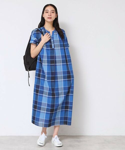Dessin / デッサン ロング・マキシ丈ワンピース | 【洗える】映えチェック柄スキッパ―ワンピース | 詳細6