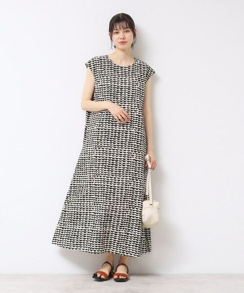 Dessin / デッサン ロング・マキシ丈ワンピース | 【洗える】ウエーブプリントコットンワンピース | 詳細1
