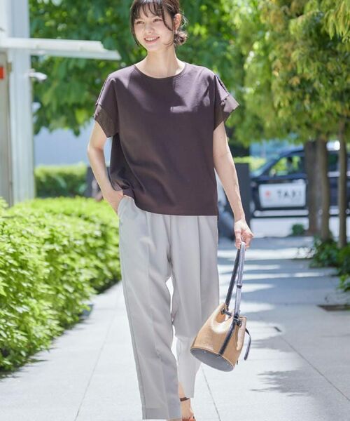 Dessin / デッサン パンツ | 【ウエストゴム・洗える】センターライン入りテーパードパンツ（XS～L） | 詳細14