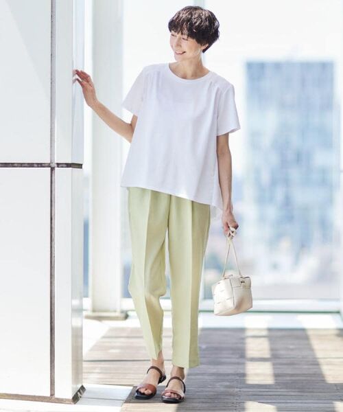 Dessin / デッサン パンツ | 【ウエストゴム・洗える】センターライン入りテーパードパンツ（XS～L） | 詳細25