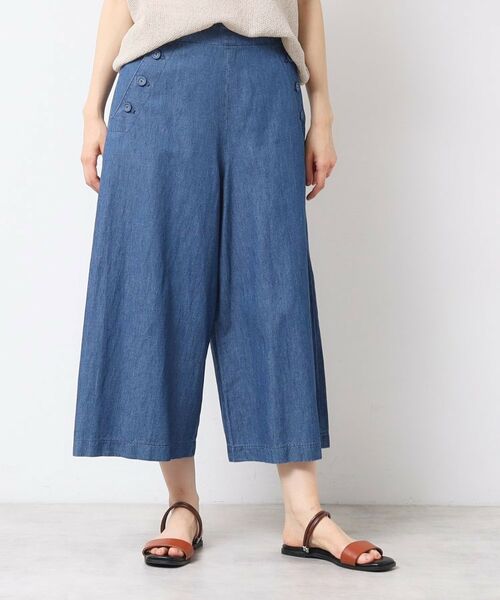 Dessin / デッサン ショート・ハーフ・半端丈パンツ | 【洗える・4サイズ展開】リネンブレンドクロップド丈マリンパンツ | 詳細1