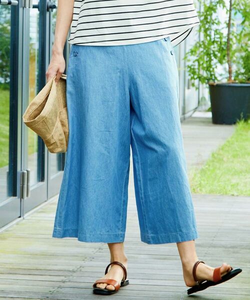 Dessin / デッサン ショート・ハーフ・半端丈パンツ | 【洗える・4サイズ展開】リネンブレンドクロップド丈マリンパンツ | 詳細13