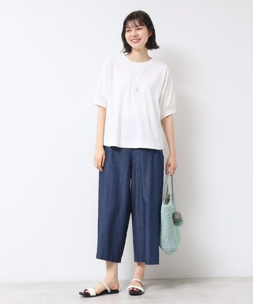 Dessin / デッサン ショート・ハーフ・半端丈パンツ | 【洗える・4サイズ展開】リネンブレンドクロップド丈マリンパンツ | 詳細7