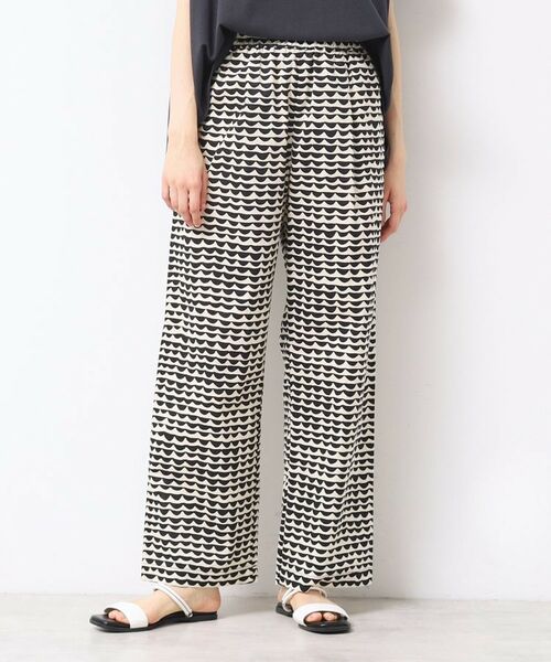 Dessin / デッサン パンツ | 【洗える】ウエーブプリントコットンパンツ | 詳細1