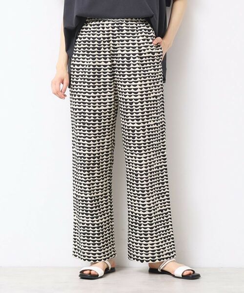 Dessin / デッサン パンツ | 【洗える】ウエーブプリントコットンパンツ(ブラック(519))