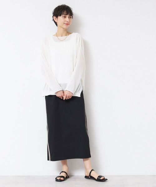 Dessin / デッサン ロング・マキシ丈スカート | 【撥水・洗える】サイドジップ付きIラインスカート | 詳細3