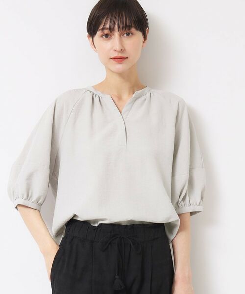 Dessin / デッサン シャツ・ブラウス | 【洗える】スキッパ―五分袖ブラウス(XS~L) | 詳細1