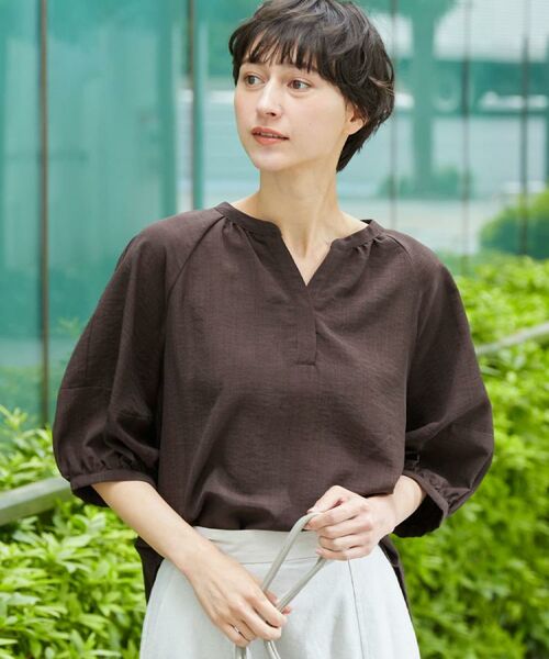 Dessin / デッサン シャツ・ブラウス | 【洗える】スキッパ―五分袖ブラウス(XS~L) | 詳細11