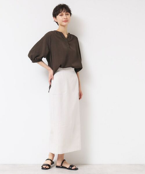 Dessin / デッサン シャツ・ブラウス | 【洗える】スキッパ―五分袖ブラウス(XS~L) | 詳細8