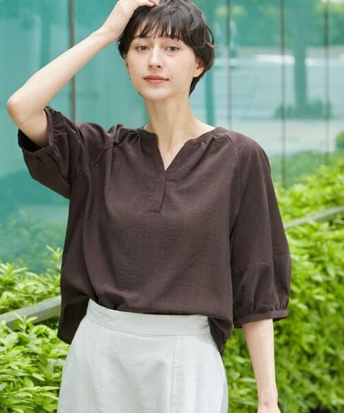 Dessin / デッサン シャツ・ブラウス | 【洗える】スキッパ―五分袖ブラウス(XS~L) | 詳細9