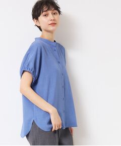 Dessin / デッサン シャツ・ブラウス | 【洗える】バンドカラー袖ギャザーブラウス