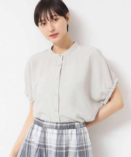 Dessin / デッサン シャツ・ブラウス | 【洗える】バンドカラー袖ギャザーブラウス | 詳細1