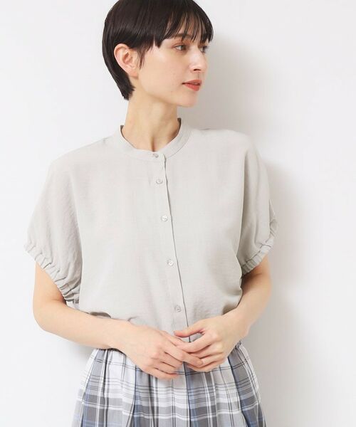 Dessin / デッサン シャツ・ブラウス | 【洗える】バンドカラー袖ギャザーブラウス | 詳細2