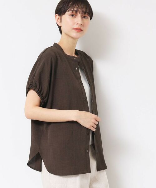 Dessin / デッサン シャツ・ブラウス | 【洗える】バンドカラー袖ギャザーブラウス | 詳細5