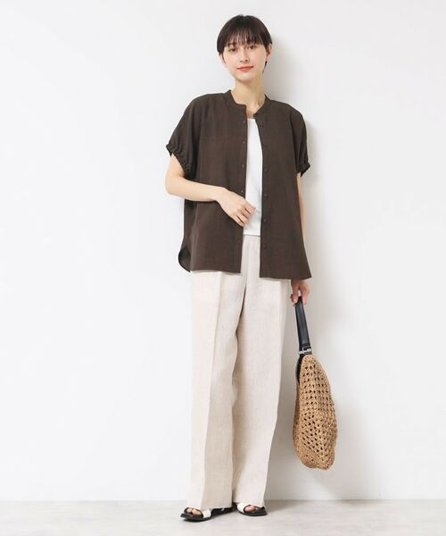 Dessin / デッサン シャツ・ブラウス | 【洗える】バンドカラー袖ギャザーブラウス | 詳細7