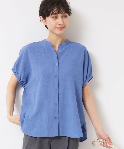 Dessin / デッサン シャツ・ブラウス | 【洗える】バンドカラー袖ギャザーブラウス | 詳細9