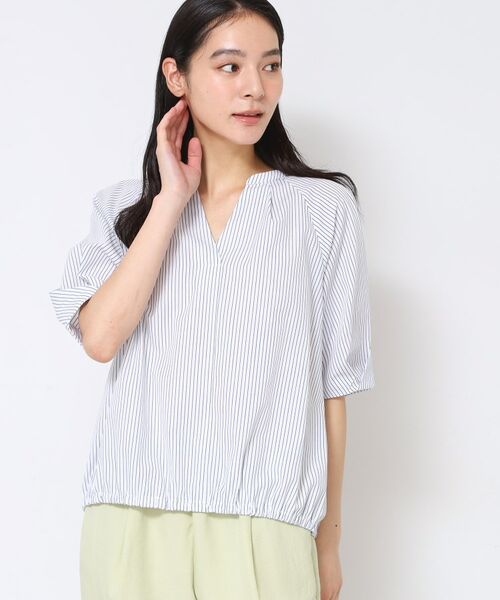 Dessin / デッサン シャツ・ブラウス | 【洗える・4サイズ展開】パフスリーブ五分袖ブラウス（XS～L） | 詳細1