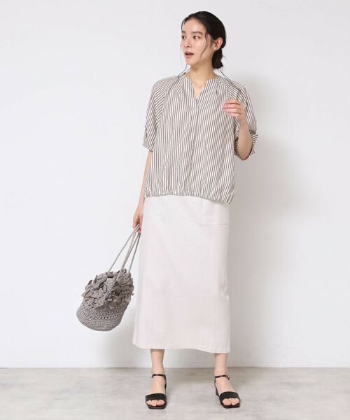 Dessin / デッサン シャツ・ブラウス | 【洗える・4サイズ展開】パフスリーブ五分袖ブラウス（XS～L） | 詳細7