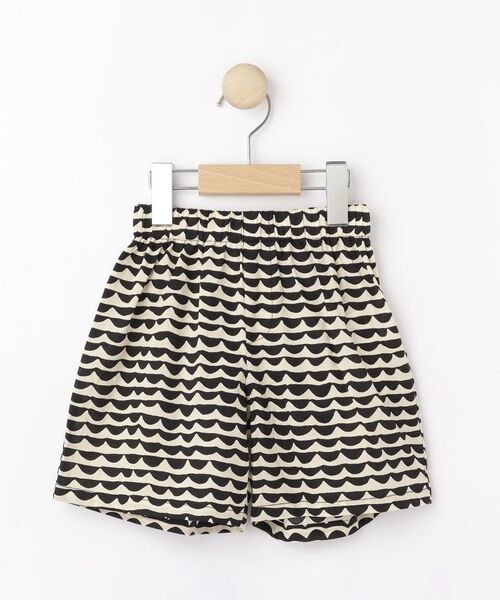 Dessin / デッサン ショート・ハーフ・半端丈パンツ | 【リンクコーデ・ウエストゴム】ウエーブプリントコットンパンツ(ブラック(519))