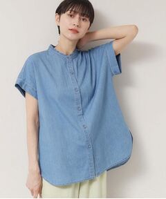 Dessin / デッサン シャツ・ブラウス | 【洗える】リネンブレンドデニムフリルシャツ