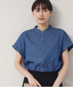 Dessin / デッサン シャツ・ブラウス | 【洗える】リネンブレンドデニムフリルシャツ
