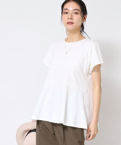 Dessin / デッサン カットソー | ◆【洗える】ペプラムチュニックカットソー(XS~L)(ホワイト(002))
