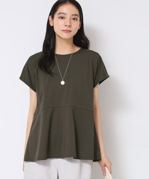 Dessin / デッサン カットソー | ◆【洗える】ペプラムチュニックカットソー(XS~L)(ブラウン(045))