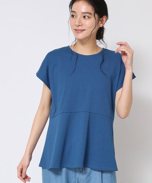 Dessin / デッサン カットソー | ◆【洗える】ペプラムチュニックカットソー(XS~L)(ブルー(092))
