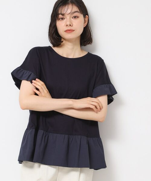 Dessin / デッサン カットソー | ◆【洗える】ラッフルドッキングカットソー | 詳細10
