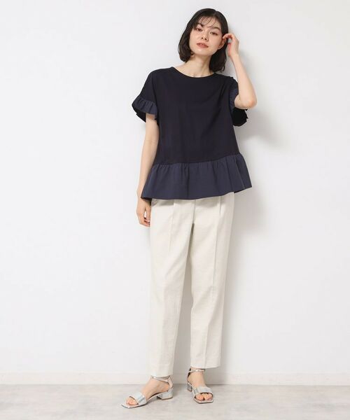 Dessin / デッサン カットソー | ◆【洗える】ラッフルドッキングカットソー | 詳細11