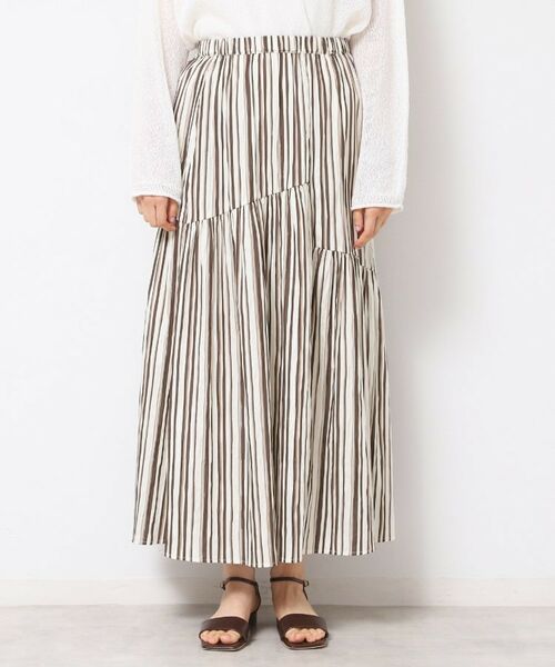 Dessin / デッサン ロング・マキシ丈スカート | ◆【ウエストゴム・洗える】ストライプ柄切り替えスカート | 詳細13