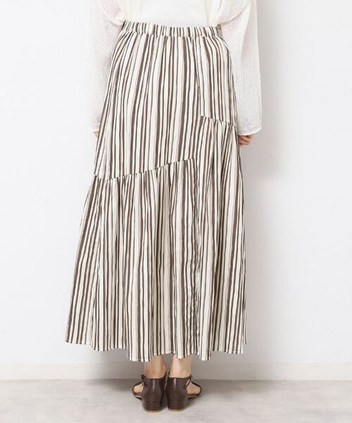 Dessin / デッサン ロング・マキシ丈スカート | ◆【ウエストゴム・洗える】ストライプ柄切り替えスカート | 詳細15