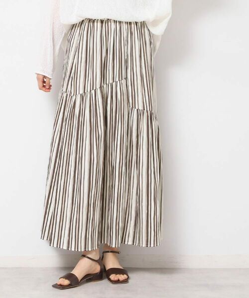 Dessin / デッサン ロング・マキシ丈スカート | ◆【ウエストゴム・洗える】ストライプ柄切り替えスカート | 詳細5