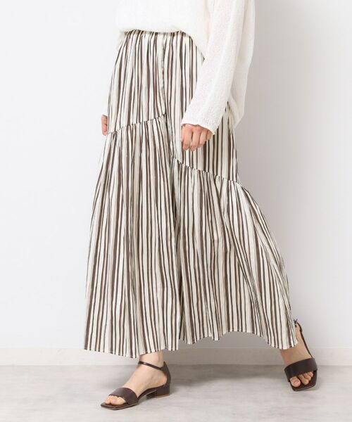 Dessin / デッサン ロング・マキシ丈スカート | ◆【ウエストゴム・洗える】ストライプ柄切り替えスカート | 詳細7