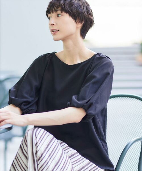 Dessin / デッサン シャツ・ブラウス | 【洗える】バッグギャザー入り五分袖ボリュームブラウス | 詳細5