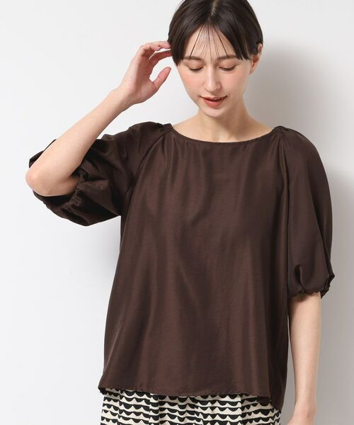 Dessin / デッサン シャツ・ブラウス | 【洗える】バッグギャザー入り五分袖ボリュームブラウス(ブラウン(044))