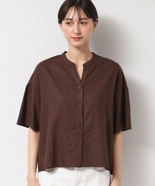 Dessin / デッサン シャツ・ブラウス | 【二の腕カバー・洗える】リネンブレンド袖切り替えブラウス | 詳細13