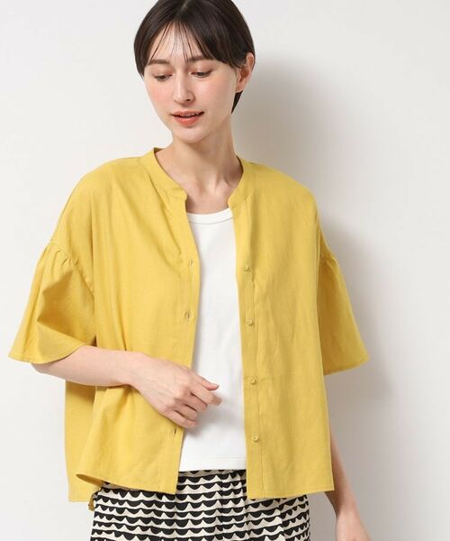 Dessin / デッサン シャツ・ブラウス | 【二の腕カバー・洗える】リネンブレンド袖切り替えブラウス | 詳細6