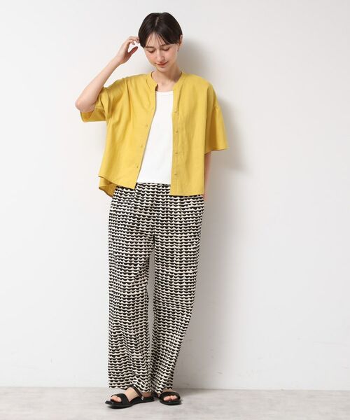 Dessin / デッサン シャツ・ブラウス | 【二の腕カバー・洗える】リネンブレンド袖切り替えブラウス | 詳細7