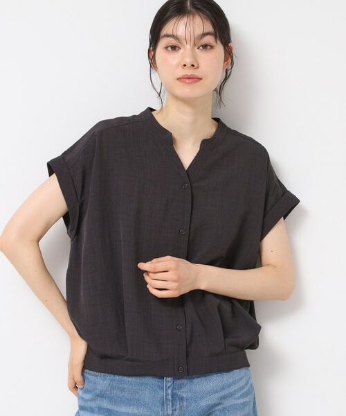 Dessin / デッサン シャツ・ブラウス | 【洗える】フレンチスリーブスキッパーシャツ(XS~L)(チャコールグレー(014))