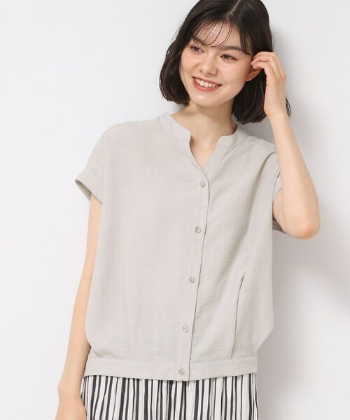 Dessin / デッサン シャツ・ブラウス | 【洗える】フレンチスリーブスキッパーシャツ(XS~L)(ライトベージュ(051))