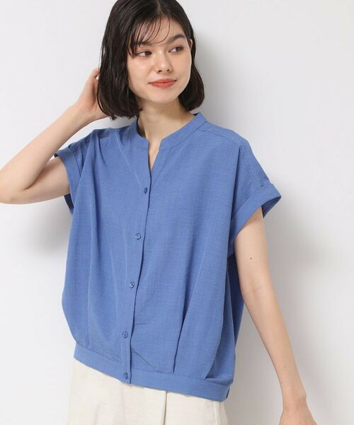 Dessin / デッサン シャツ・ブラウス | 【洗える】フレンチスリーブスキッパーシャツ(XS~L)(ブルー(092))