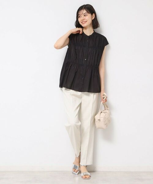 Dessin / デッサン シャツ・ブラウス | 【洗える】シャーリングペプラムブラウス | 詳細7