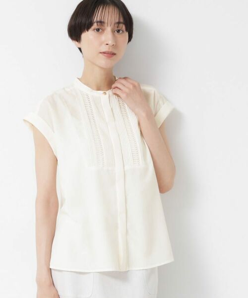 Dessin / デッサン シャツ・ブラウス | 【洗える】ピンタックデザインフレンチスリーブブラウス(ホワイト(002))